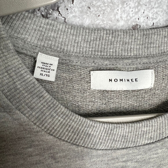 Nominee SIZE XL Cotton Blend Long Sleeve Sweatshirt Gray Pullover Made in Italy - Picture 5 of 10